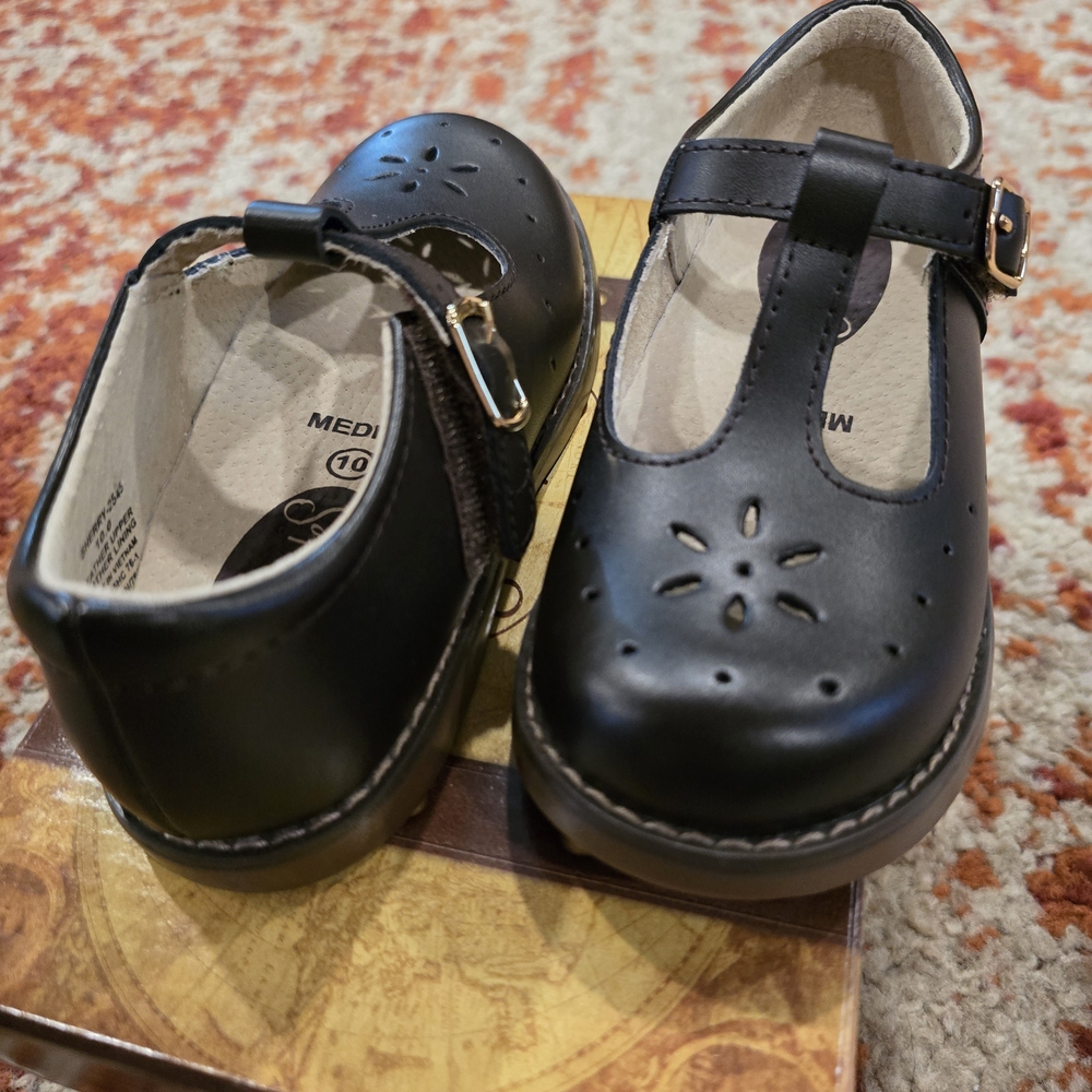 FootMates Black T-Bar Dress Shoes for Kids